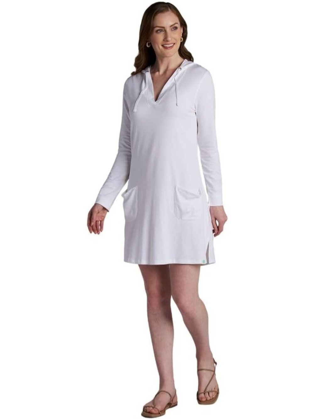Hooded Cover-Up Dress with Pockets - UPF 50+ Sun Protection, Beach & Swim Ready